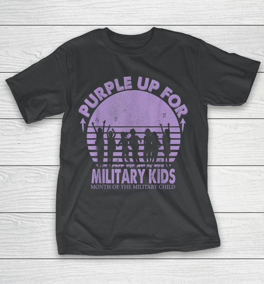 Purple Up Military Kids Month Of The Military Boys Girls T-Shirt