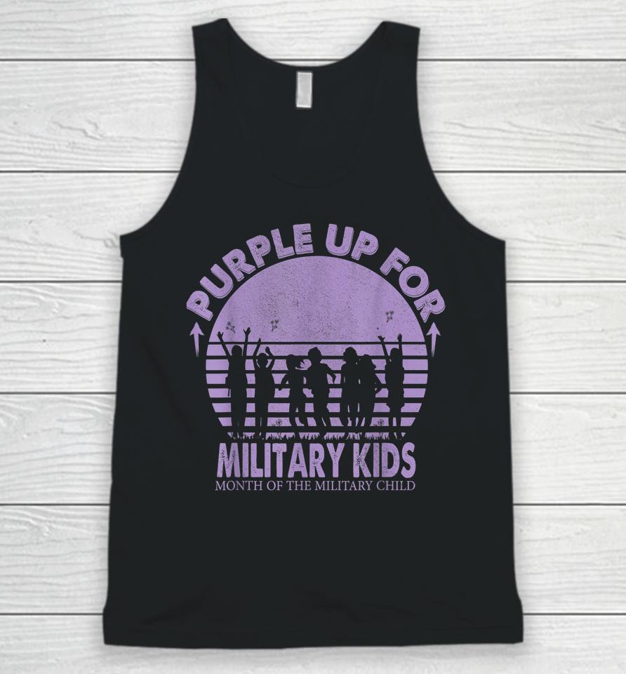 Purple Up Military Kids Month Of The Military Boys Girls Unisex Tank Top