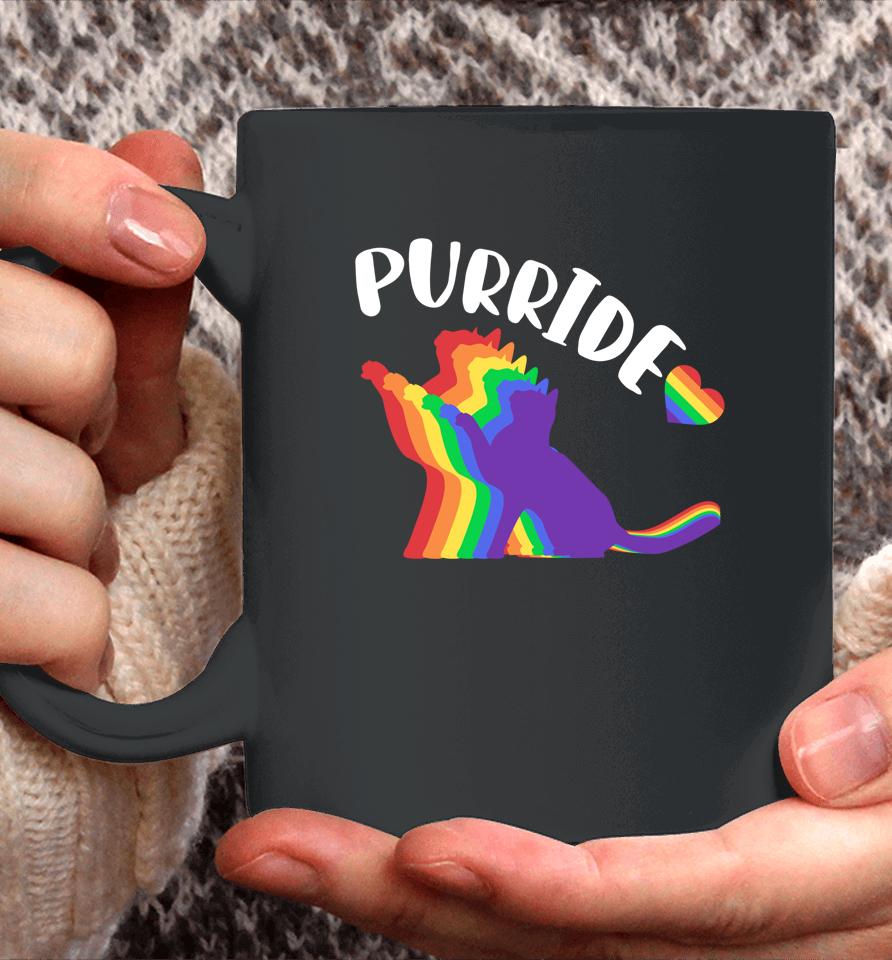 Purride Shirt Gay Pride Cat Shirt Pride Cat Shirt Cat Lgbtq Coffee Mug