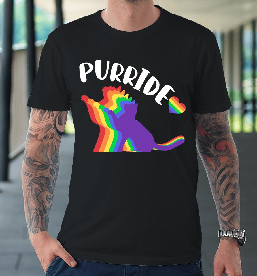 Purride Shirt Gay Pride Cat Shirt Pride Cat Shirt Cat Lgbtq Premium T-Shirt