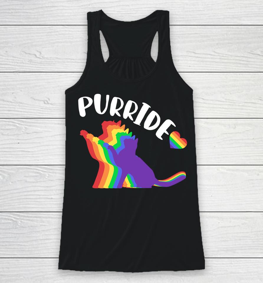 Purride Shirt Gay Pride Cat Shirt Pride Cat Shirt Cat Lgbtq Racerback Tank
