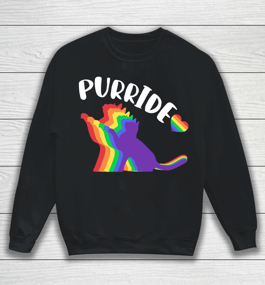 Purride Shirt Gay Pride Cat Shirt Pride Cat Shirt Cat Lgbtq Sweatshirt