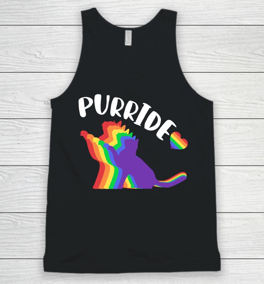 Purride Shirt Gay Pride Cat Shirt Pride Cat Shirt Cat Lgbtq Unisex Tank Top