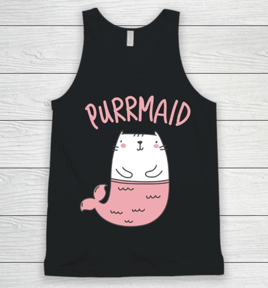 Purrmaid Mermaid Cat Cute Pink Cat Unisex Tank Top