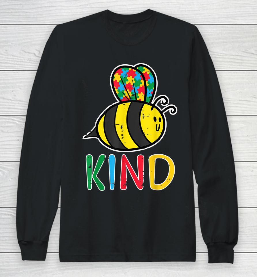 Puzzle Bee Kind Cute Autism Awareness Long Sleeve T-Shirt