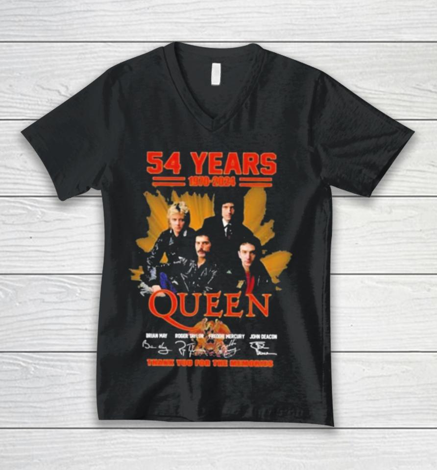 Queen 54 Year Of The Memories 1970 2024 Unisex V-Neck T-Shirt