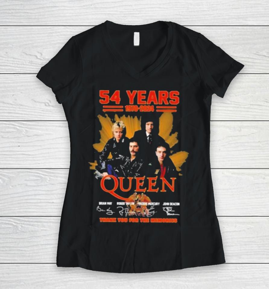 Queen 54 Year Of The Memories 1970 2024 Women V-Neck T-Shirt