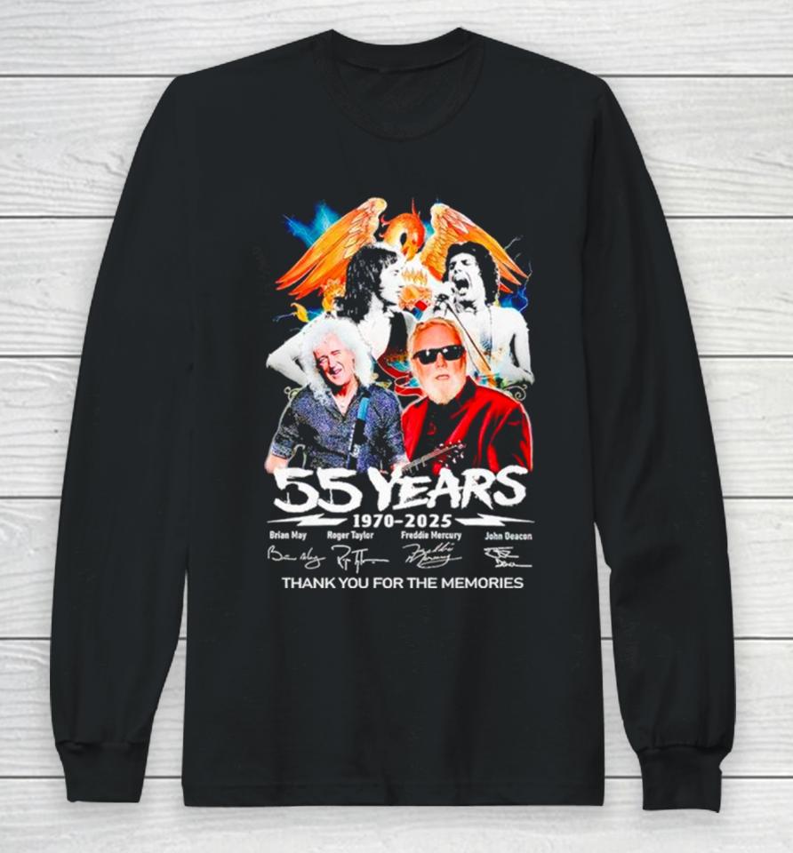 Queen Band 55 Years Of 1970 2025 Thank You For The Memories Long Sleeve T-Shirt