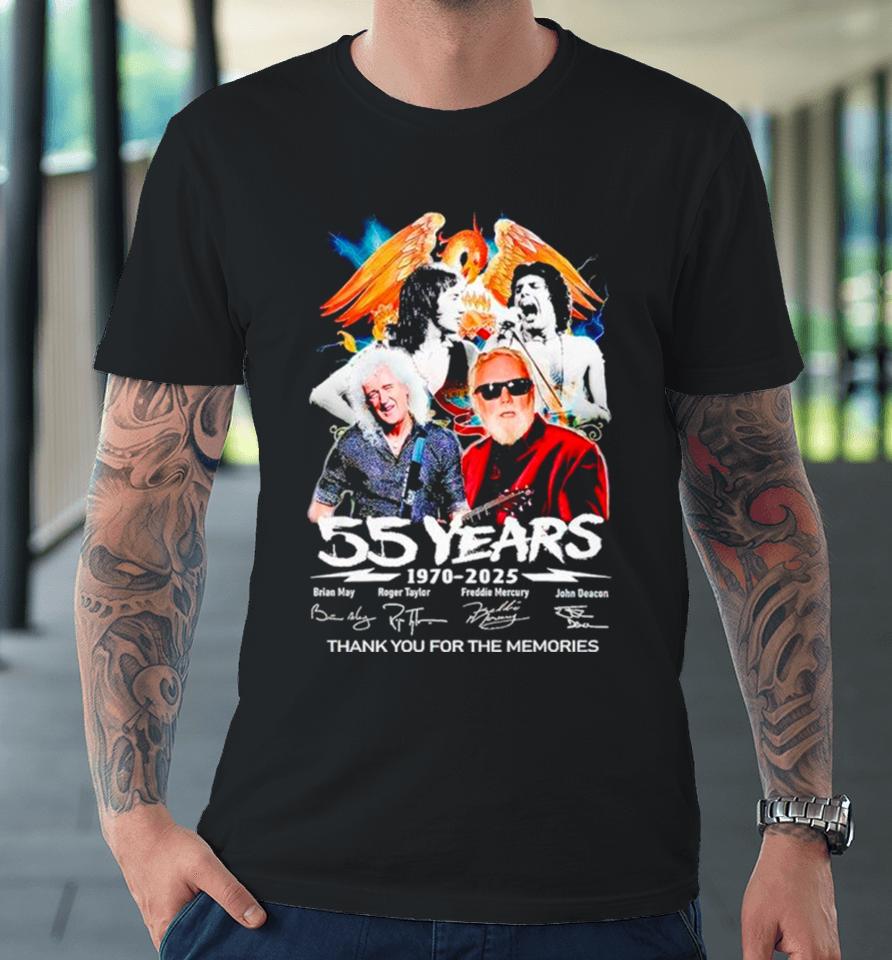 Queen Band 55 Years Of 1970 2025 Thank You For The Memories Premium T-Shirt