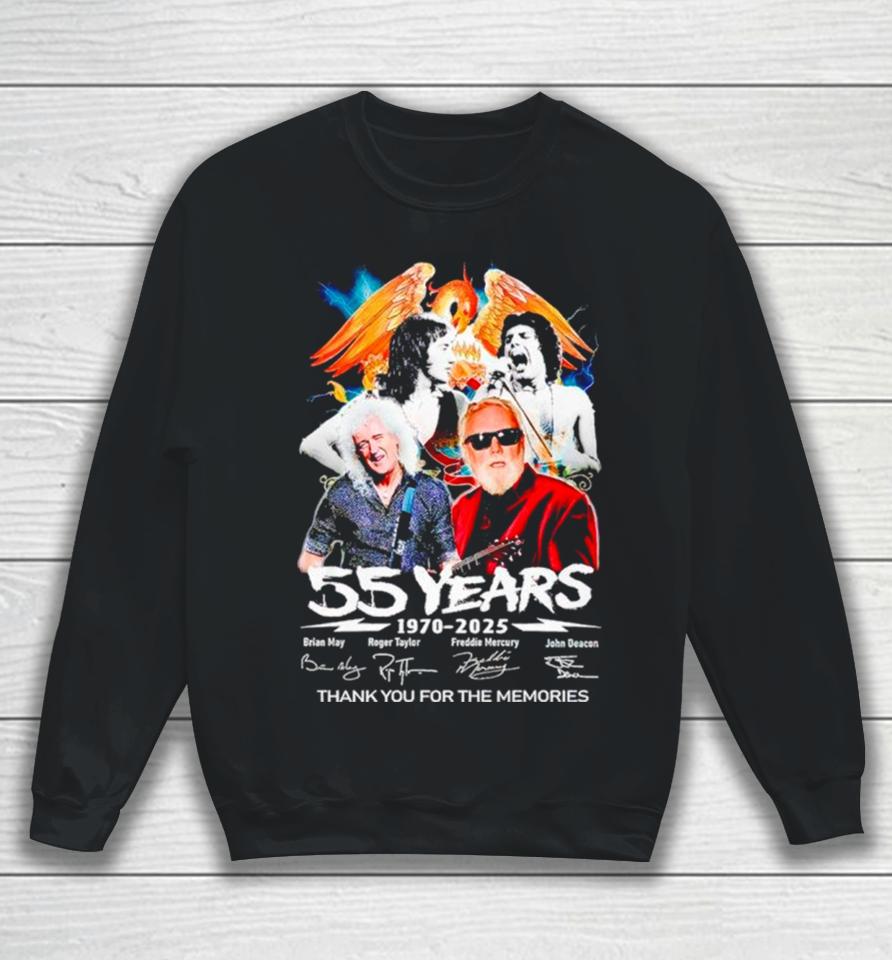 Queen Band 55 Years Of 1970 2025 Thank You For The Memories Sweatshirt