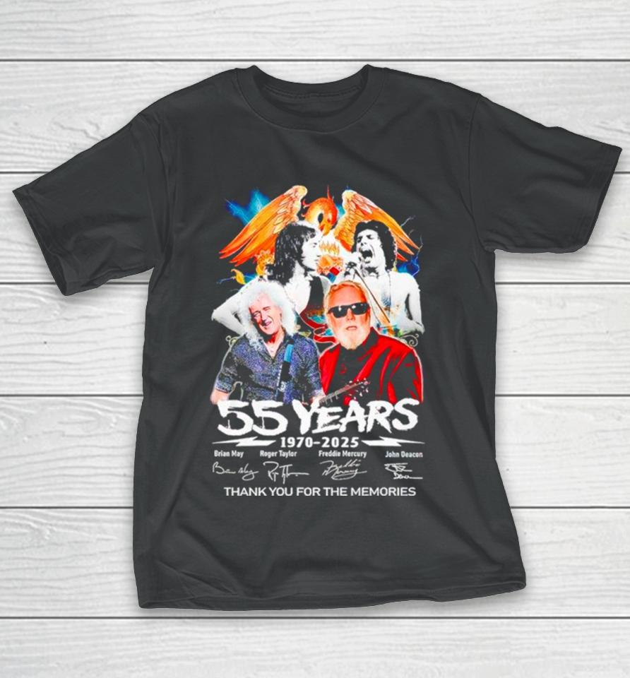 Queen Band 55 Years Of 1970 2025 Thank You For The Memories T-Shirt