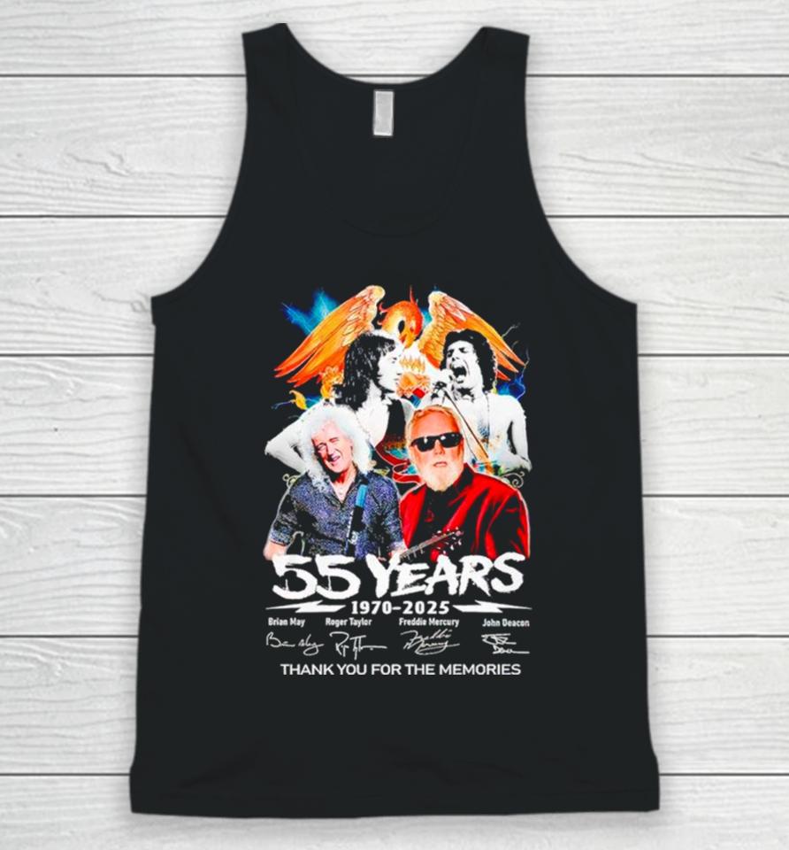 Queen Band 55 Years Of 1970 2025 Thank You For The Memories Unisex Tank Top