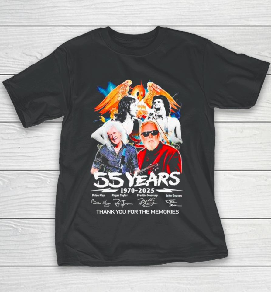 Queen Band 55 Years Of 1970 2025 Thank You For The Memories Youth T-Shirt