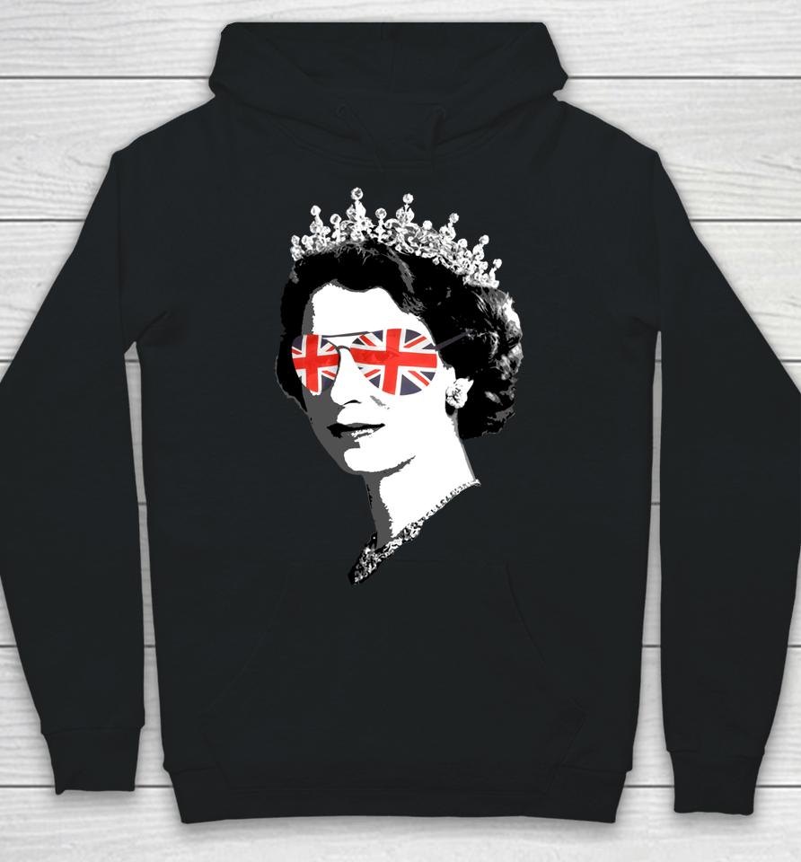 Queen Elizabeth Ii Sunglasses British Crown Union Jack Meme Hoodie