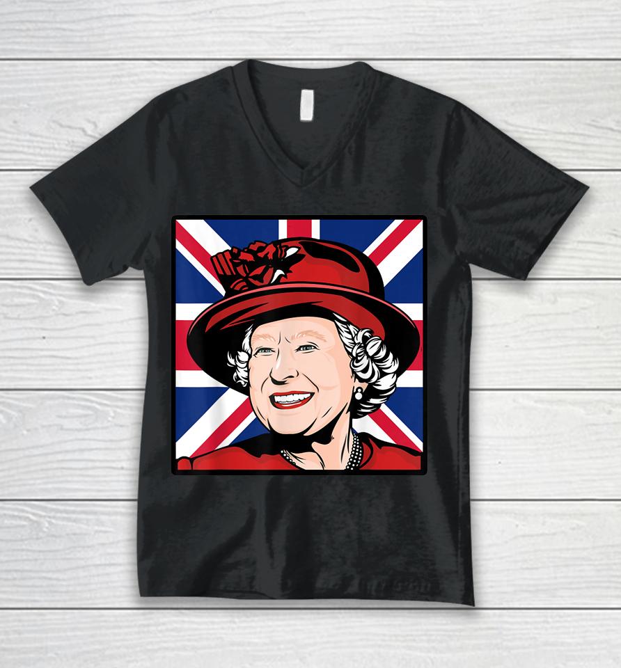 Queen Elizabeth Unisex V-Neck T-Shirt
