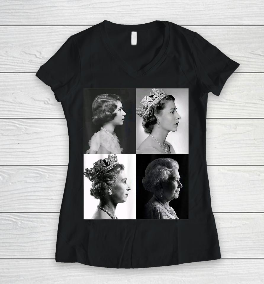 Queen Elizabeth Women V-Neck T-Shirt