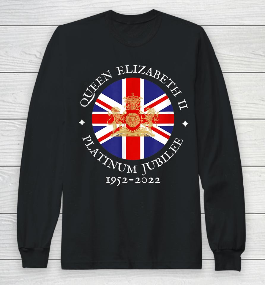 Queen Elizabeth's Platinum Jubilee 2022 Uk Union Jack Flag Long Sleeve T-Shirt