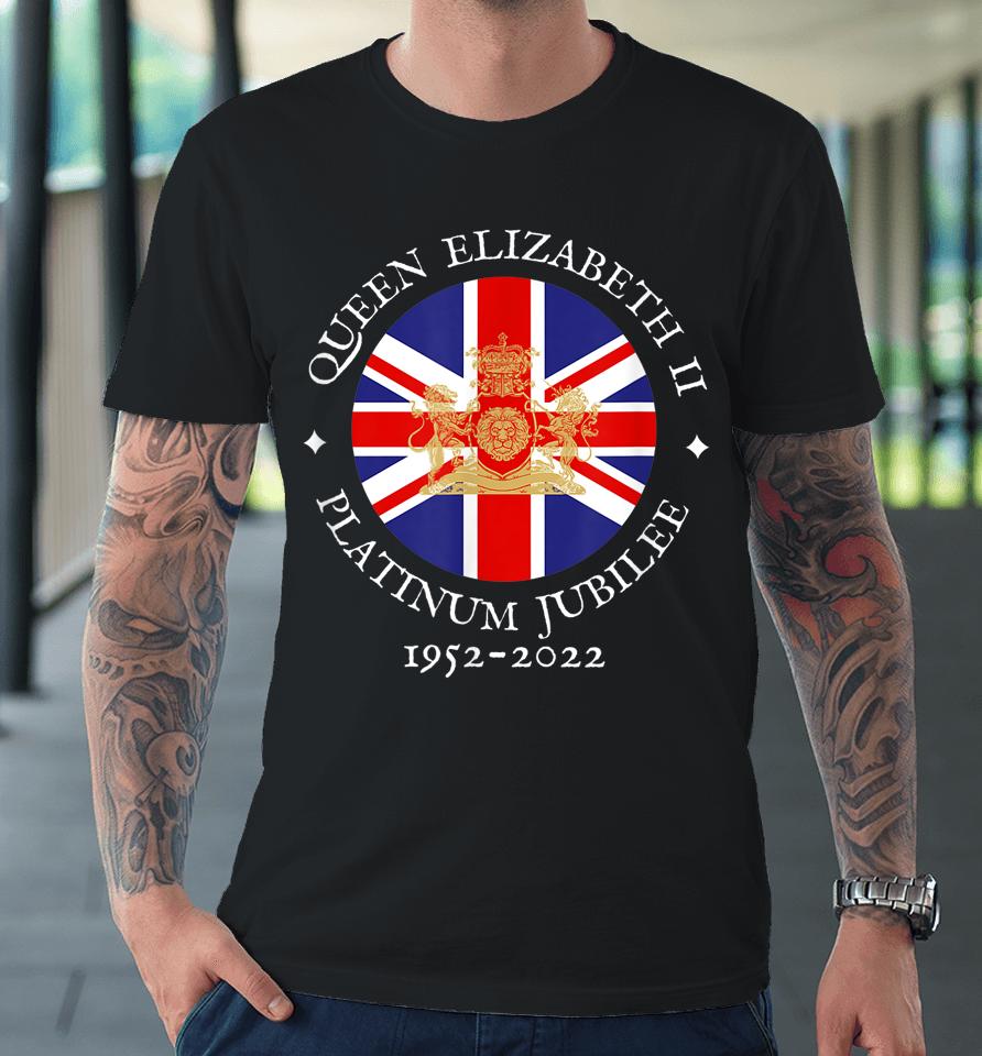 Queen Elizabeth's Platinum Jubilee 2022 Uk Union Jack Flag Premium T-Shirt