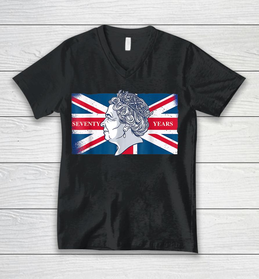 Queen Ii - Elizabeth England - Queen Of England 1920-2022 Unisex V-Neck T-Shirt