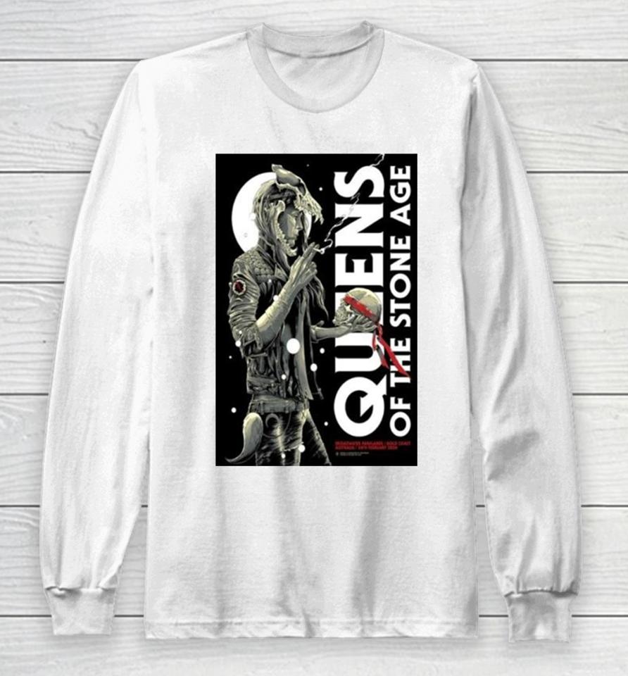 Queen Of The Stone Age Broadwater Parklands Gold Coast Qld Australia February 24 2024 Event Poster Long Sleeve T-Shirt
