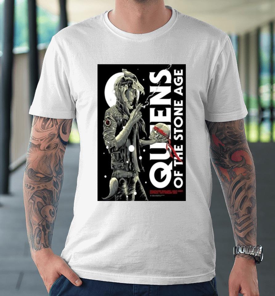 Queen Of The Stone Age Broadwater Parklands Gold Coast Qld Australia February 24 2024 Event Poster Premium T-Shirt