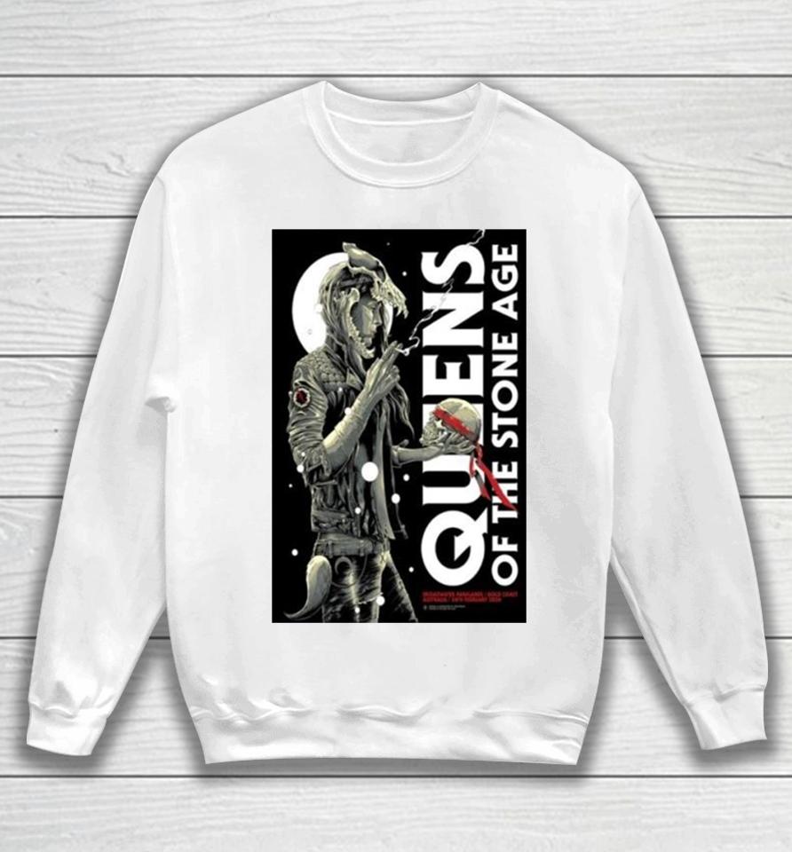 Queen Of The Stone Age Broadwater Parklands Gold Coast Qld Australia February 24 2024 Event Poster Sweatshirt