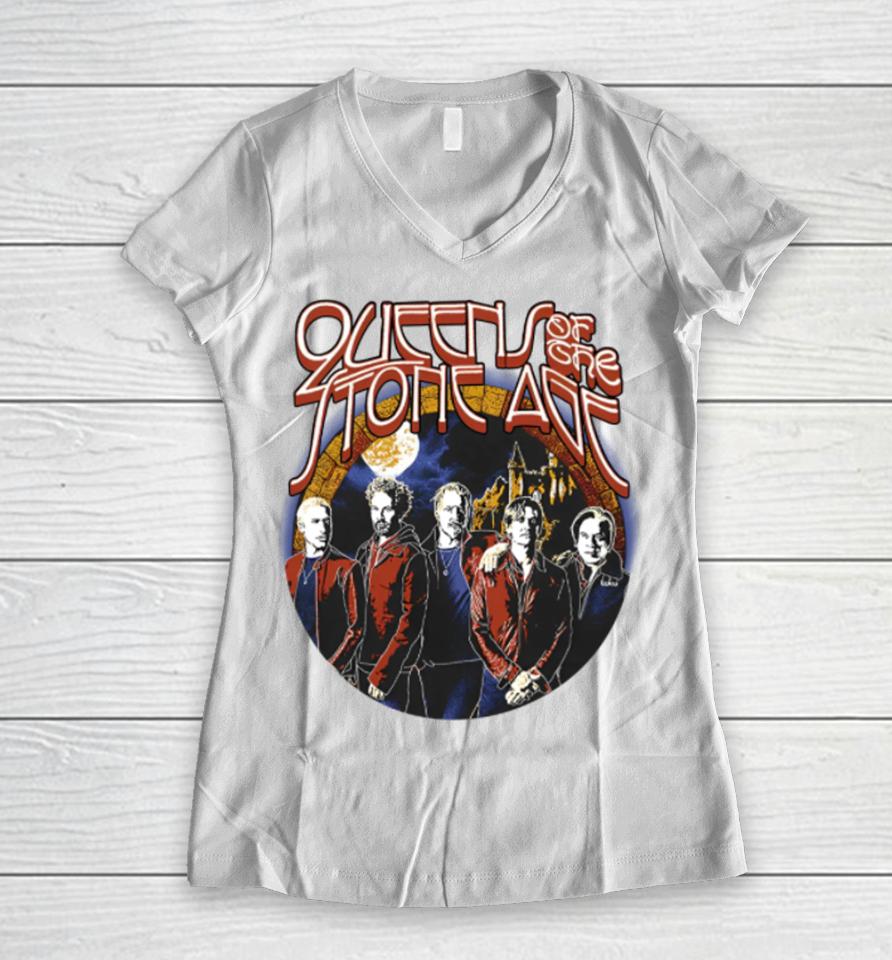 Queens Of The Stone Age Qotsa Classics Photo Women V-Neck T-Shirt