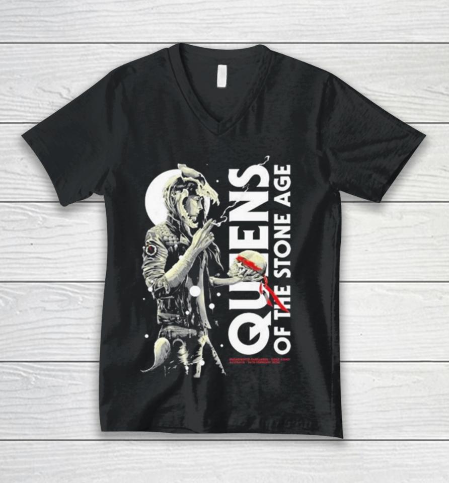 Queens Of The Stone Age Show Gold Coast Australia February 24 2024 Unisex V-Neck T-Shirt