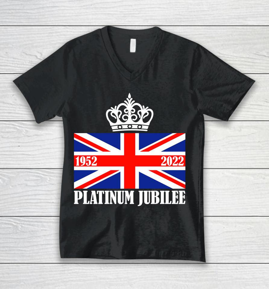 Queens Platinum Jubilee 2022 British Platinum Jubilee Unisex V-Neck T-Shirt