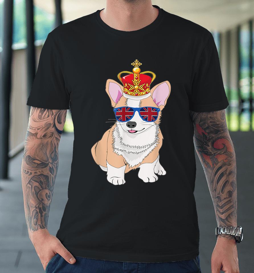 Queens Platinum Jubilee 70 Years Souvenir British Corgi Dog Premium T-Shirt