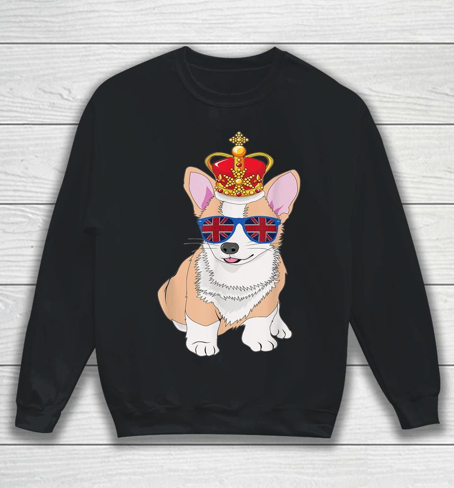 Queens Platinum Jubilee 70 Years Souvenir British Corgi Dog Sweatshirt
