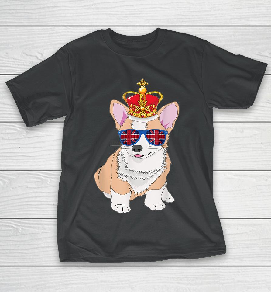 Queens Platinum Jubilee 70 Years Souvenir British Corgi Dog T-Shirt