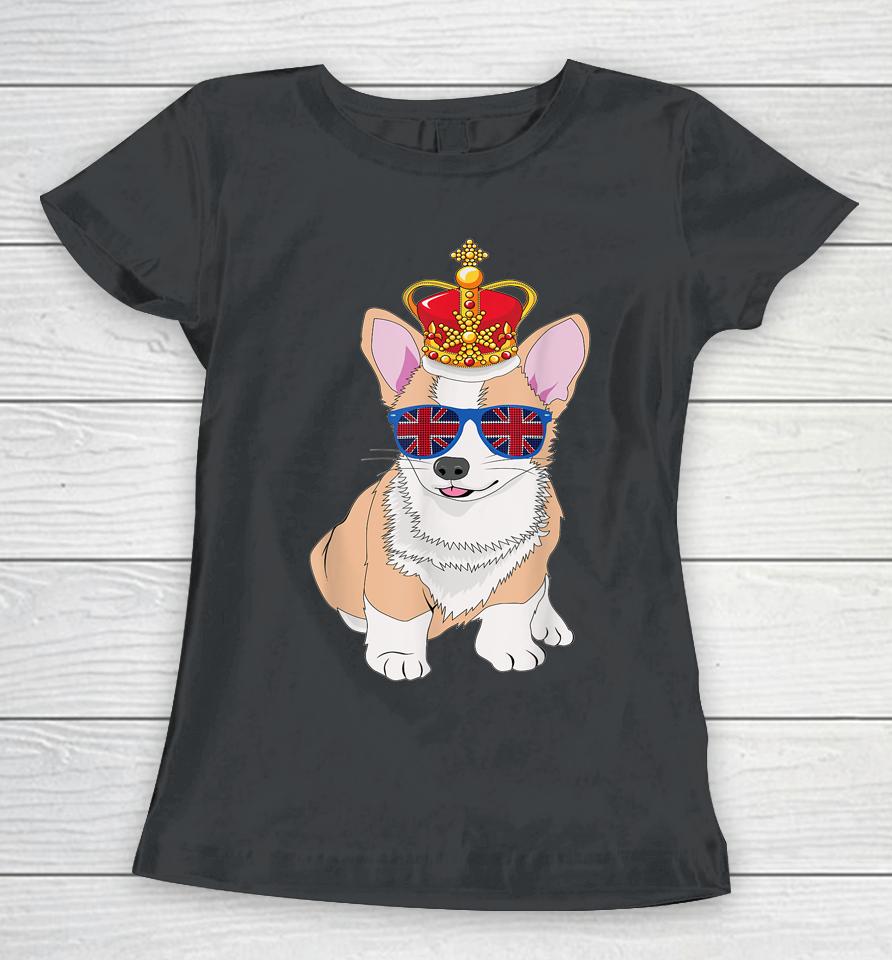 Queens Platinum Jubilee 70 Years Souvenir British Corgi Dog Women T-Shirt