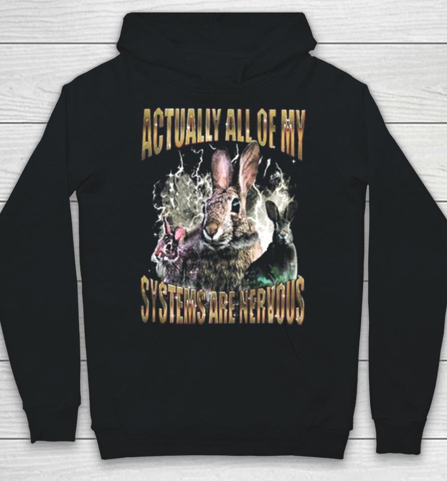 Rabbit Actually All Of My Systems Are Nervous Hoodie