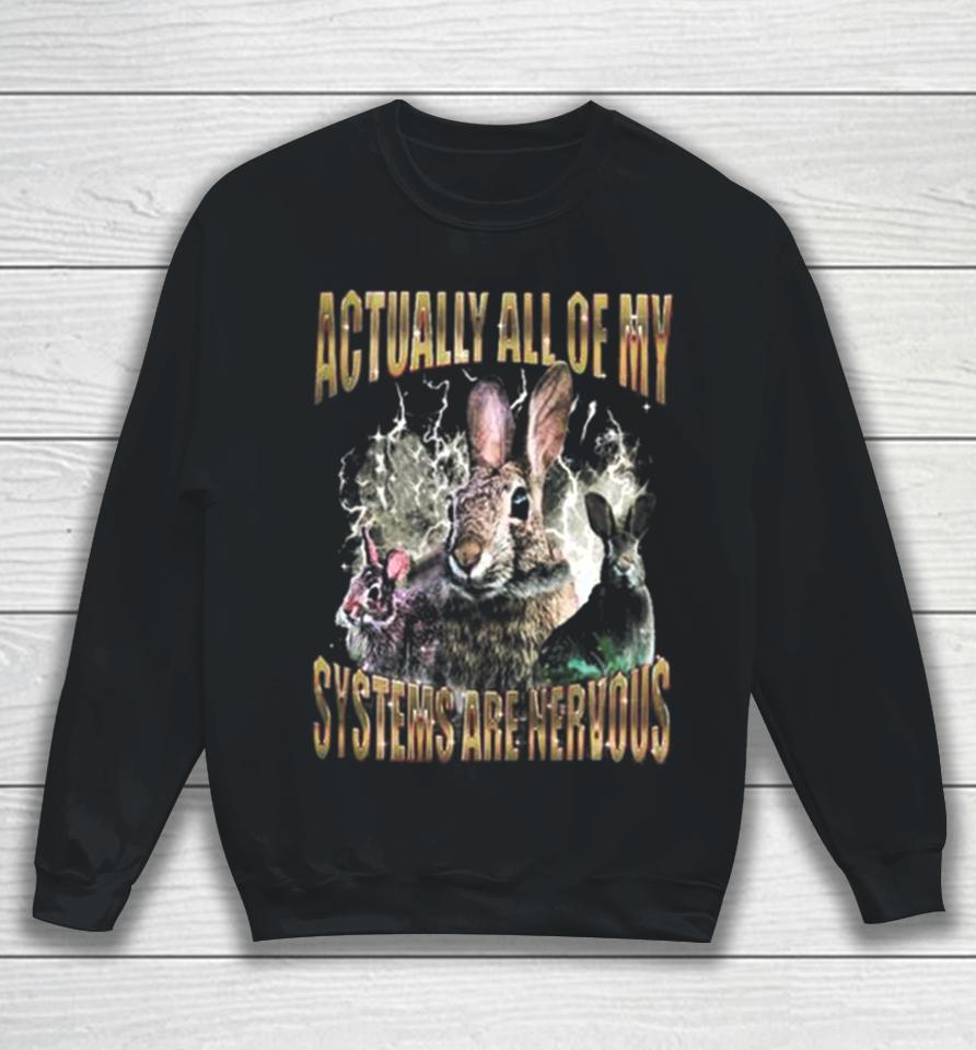Rabbit Actually All Of My Systems Are Nervous Sweatshirt