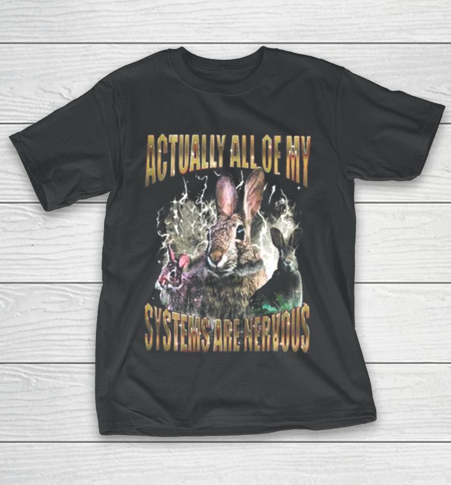 Rabbit Actually All Of My Systems Are Nervous T-Shirt
