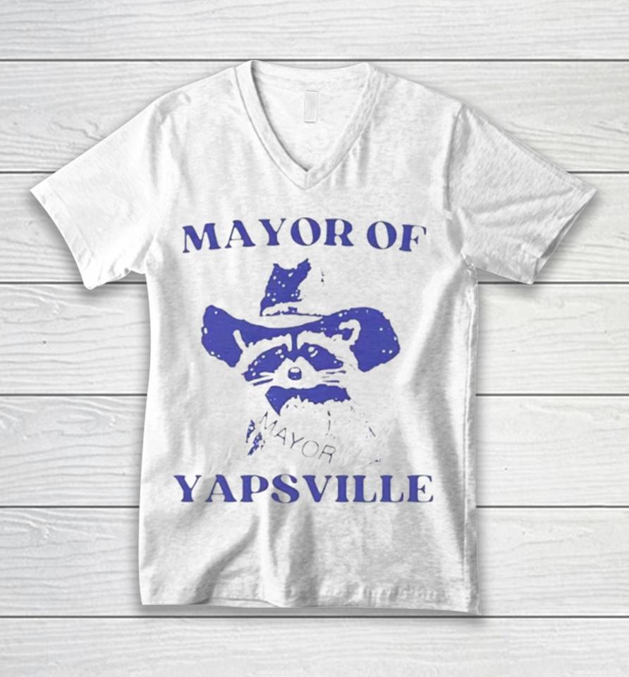 Raccoon Mayor Of Yapsville Unisex V-Neck T-Shirt