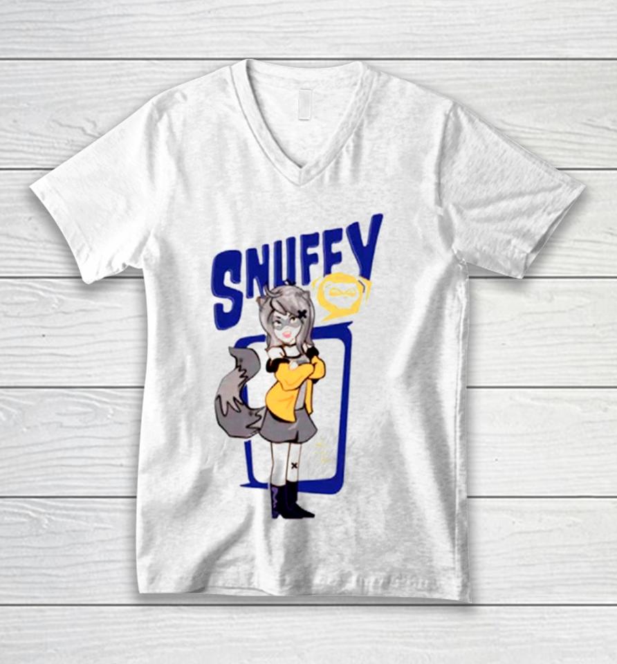 Raccoon Snuffy Retro Unisex V-Neck T-Shirt