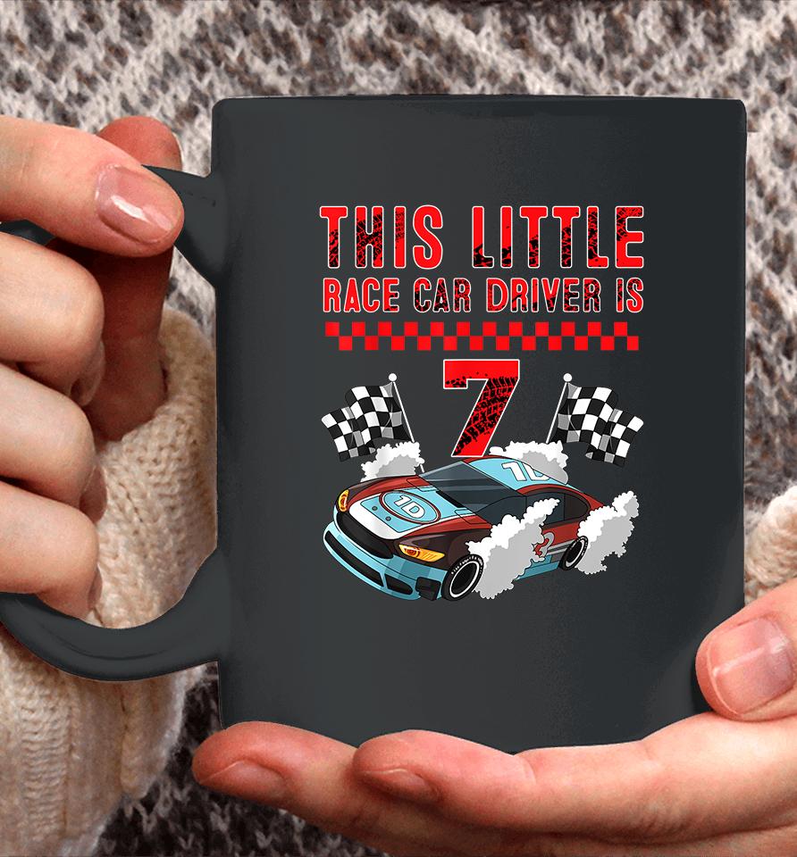 Race Car 7Th Birthday Boy 7 Seven Years Old Race Car Drivers Coffee Mug
