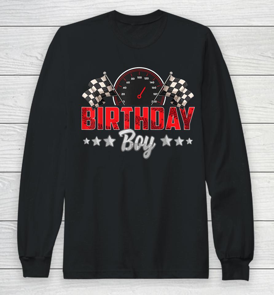 Race Car Birthday Party Racing Family Birthday Boy Pit Crew Long Sleeve T-Shirt