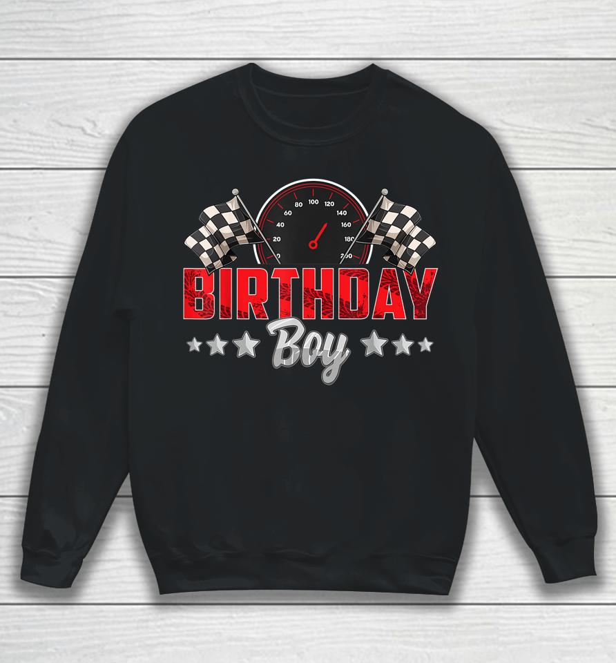 Race Car Birthday Party Racing Family Birthday Boy Pit Crew Sweatshirt