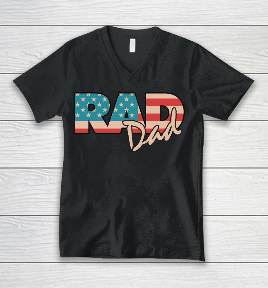 Rad Dad 1990'S Retro Gift For Farther Unisex V-Neck T-Shirt