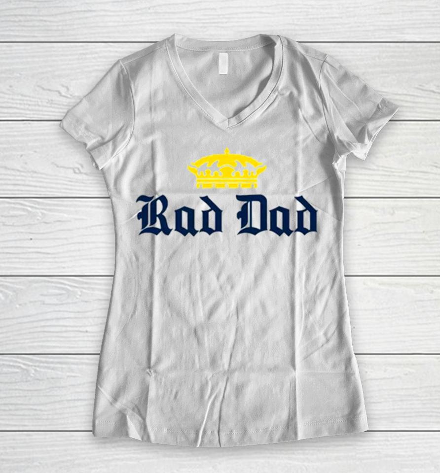 Rad Dad Cerveza Logo Women V-Neck T-Shirt
