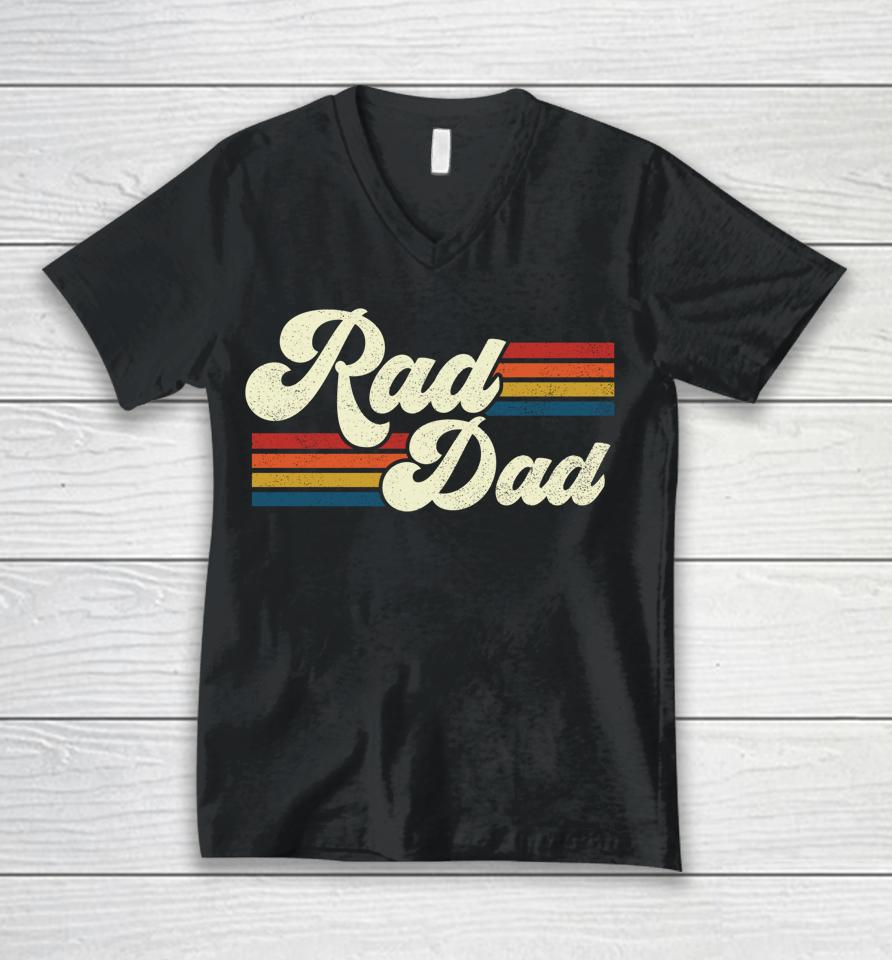 Rad Dad Retro Father's Day Unisex V-Neck T-Shirt
