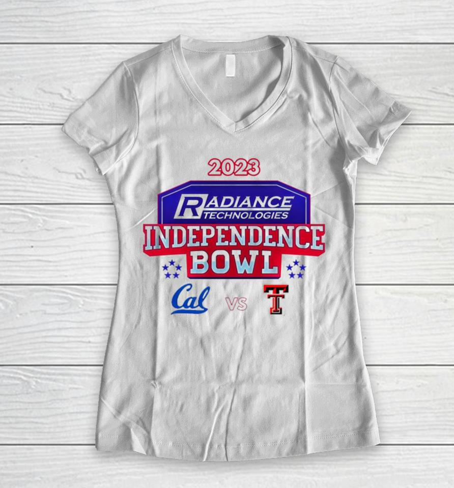 Radiance Technologies Independence Bowl California Vs Texas Tech Independence Stadium Shreveport La Espn Event Women V-Neck T-Shirt