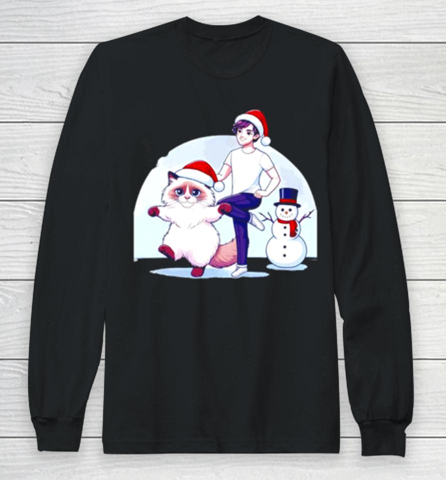 Ragdoll Cat Snowman Christmas Long Sleeve T-Shirt
