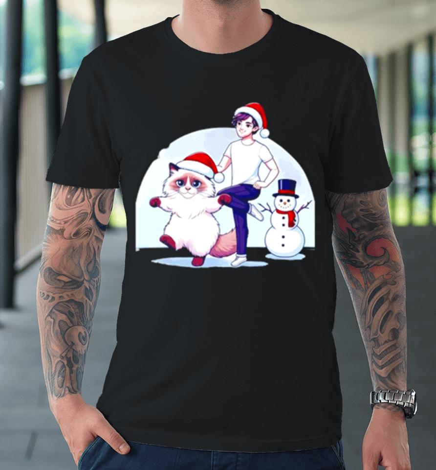 Ragdoll Cat Snowman Christmas Premium T-Shirt
