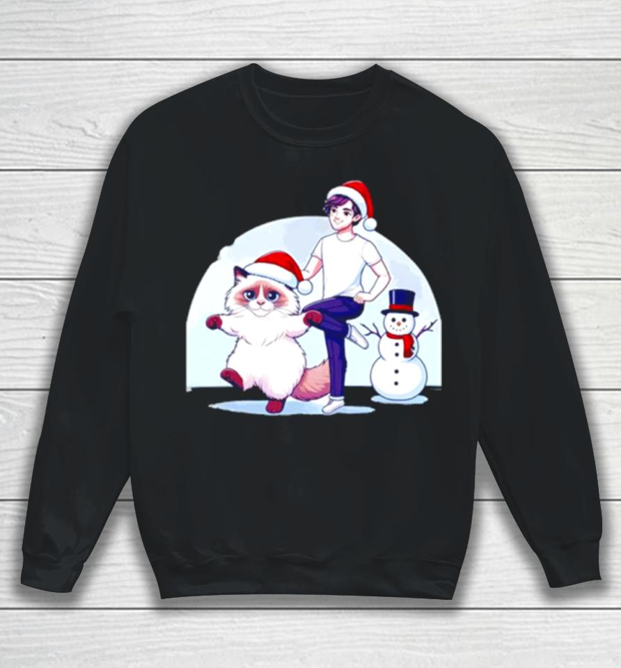 Ragdoll Cat Snowman Christmas Sweatshirt