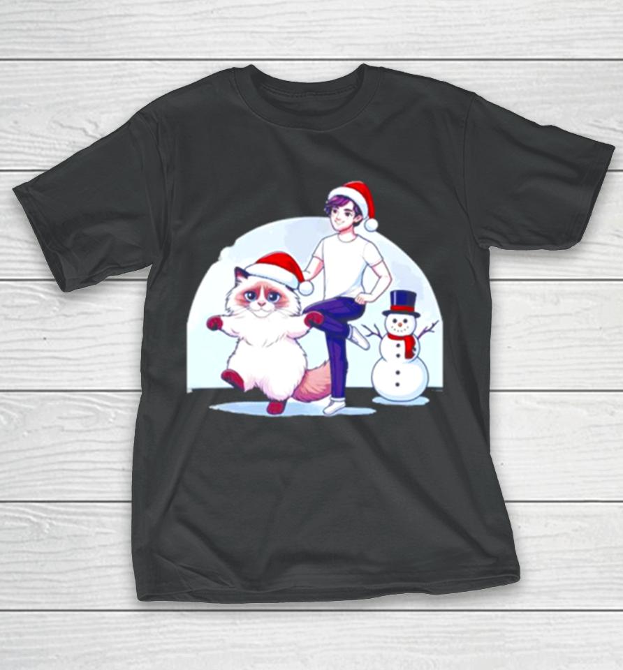 Ragdoll Cat Snowman Christmas T-Shirt