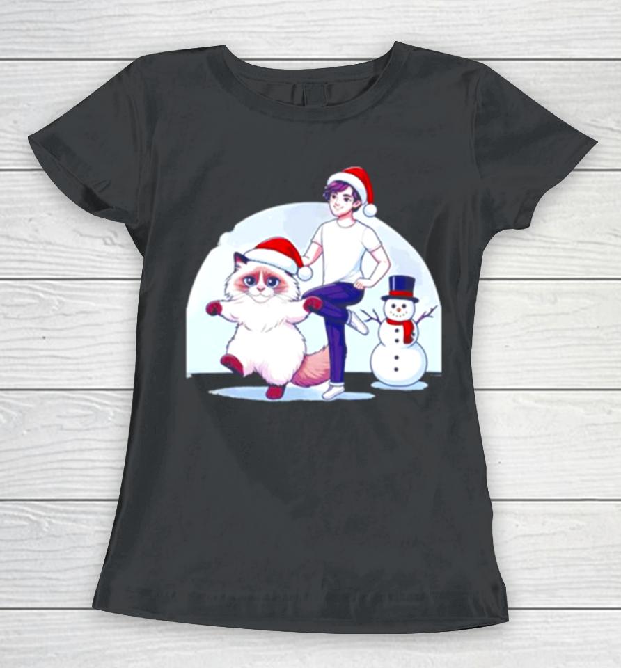 Ragdoll Cat Snowman Christmas Women T-Shirt